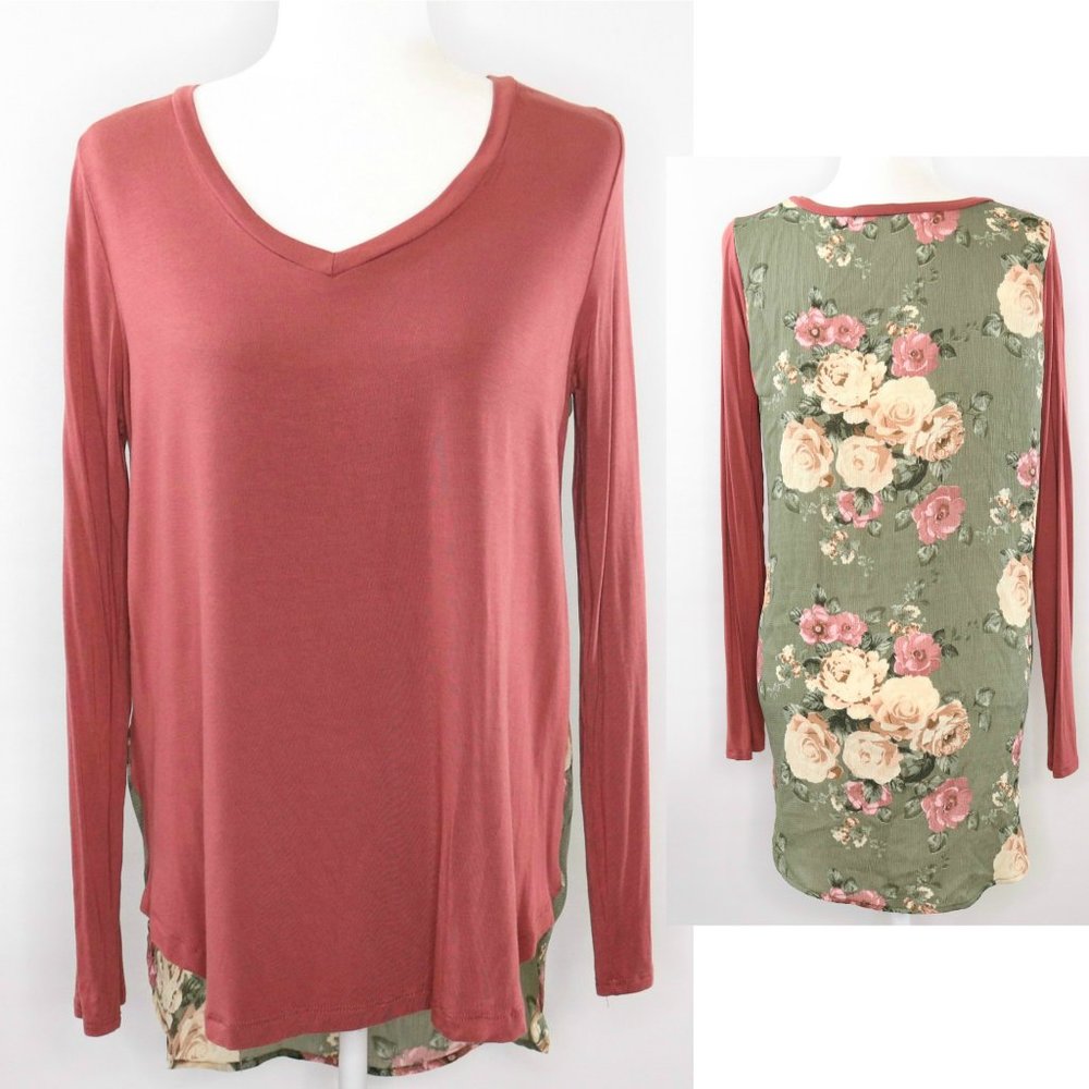 ODDY V-Neck Long-Sleeve Tunic Top Mixed Design